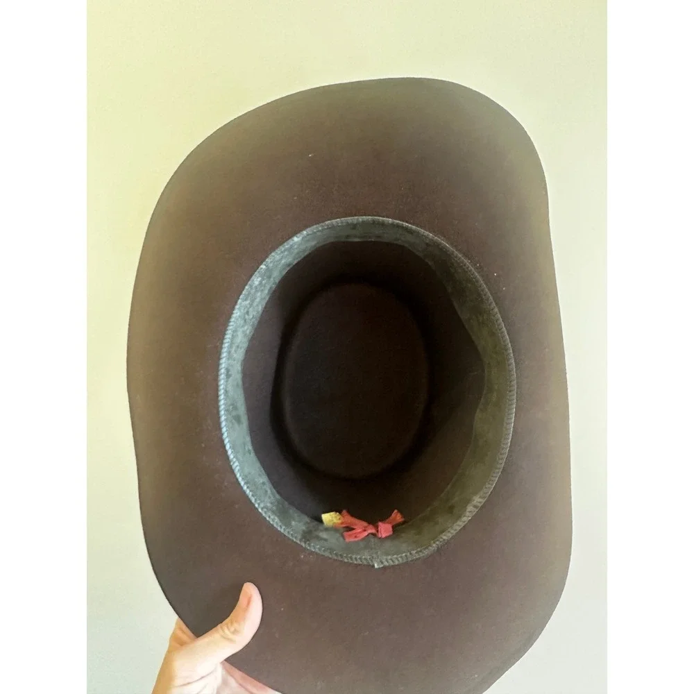 Vintage Goorin Bros of California Lite Felt 100% Wool Hat Wide Brim Fedora Brown